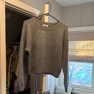 BB Dakota Gray Sweater with Shimmering Accents